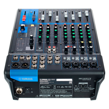 MEZCLADORA YAMAHA 10 CANALES, 4XLR C/EFECTOS, USB Y FADERS, MG10XUF