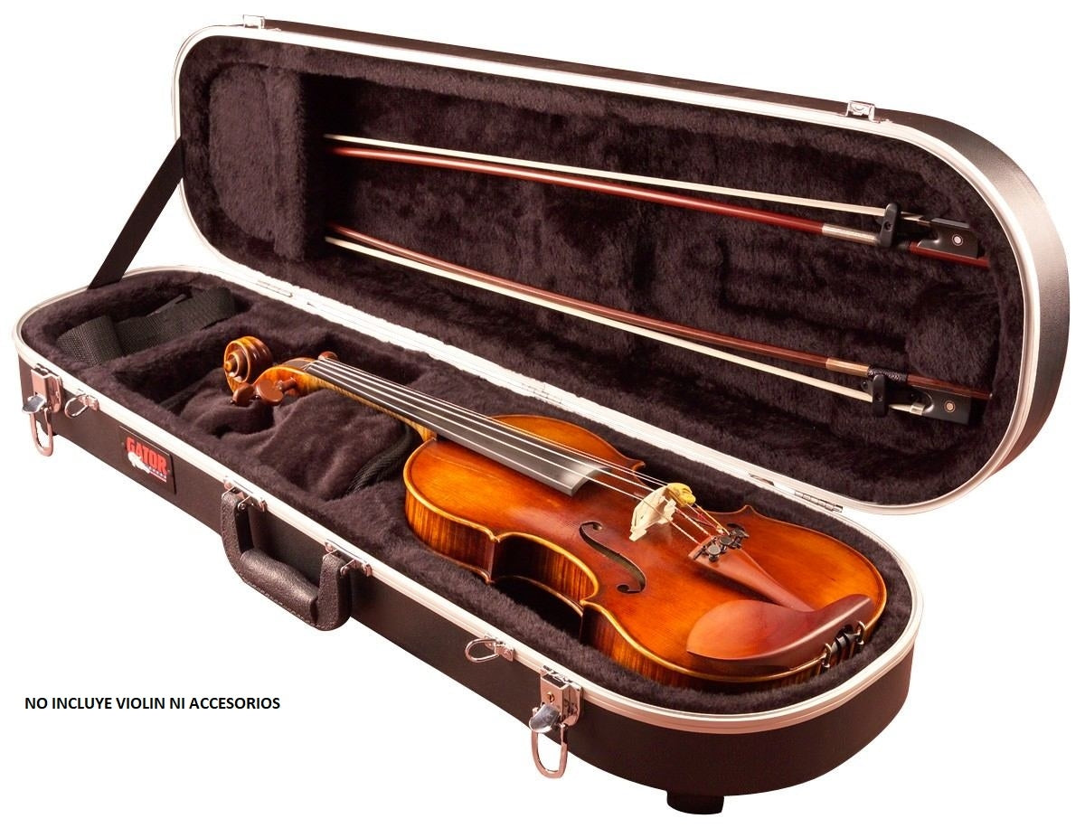Estuche Para Arco De Violín/Viola – Fibra Vegetal, Carcasa Dura, Forro Terciopelo, Ligero (Negro)