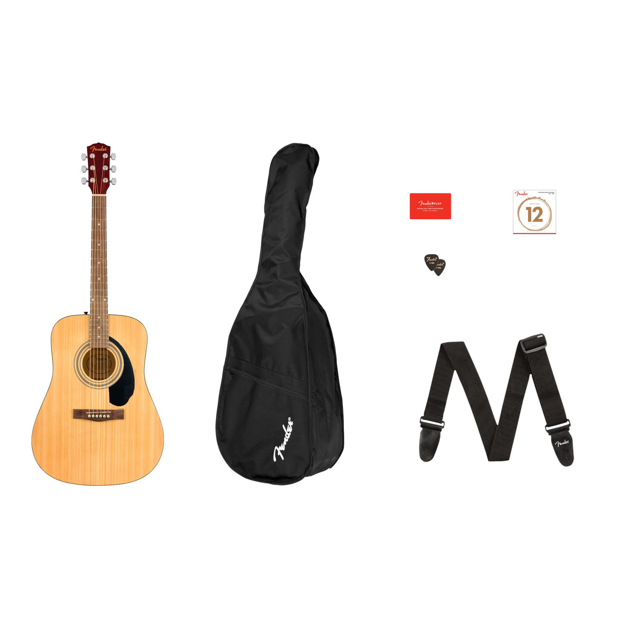 Paquete Guitarra Acustica Fender Dreadnought Fa-115, 0971210721