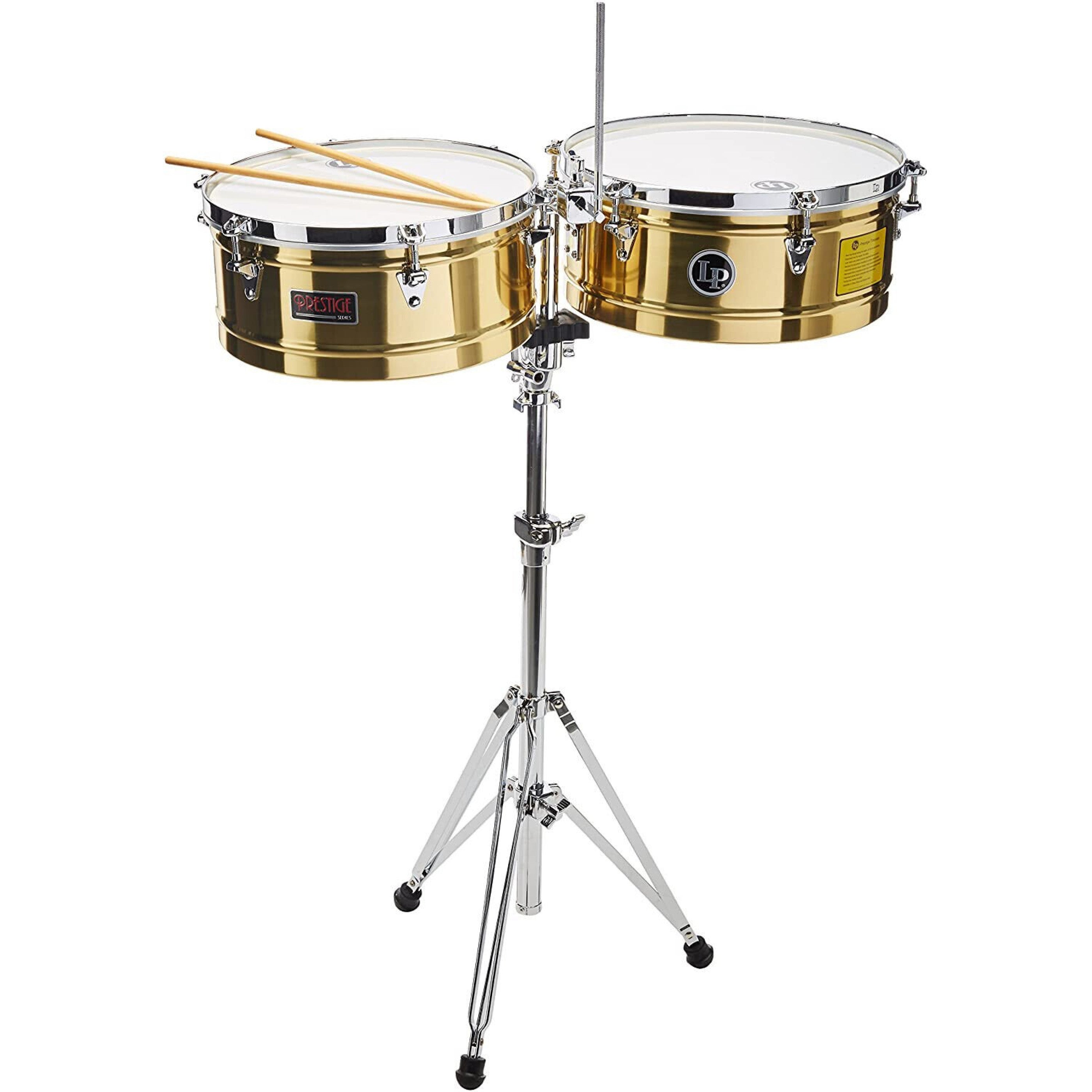 Timbales LP Matador M257b 14 y 15 Pulgadas Laton Con Atril