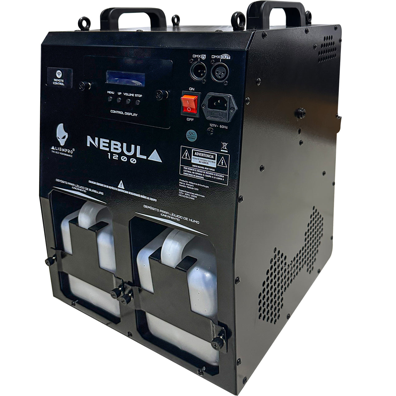 Maquina De Burbujas Alien 1200 Con Humo 200w Disparos Dobles Y 16 Leds Nebula 1200