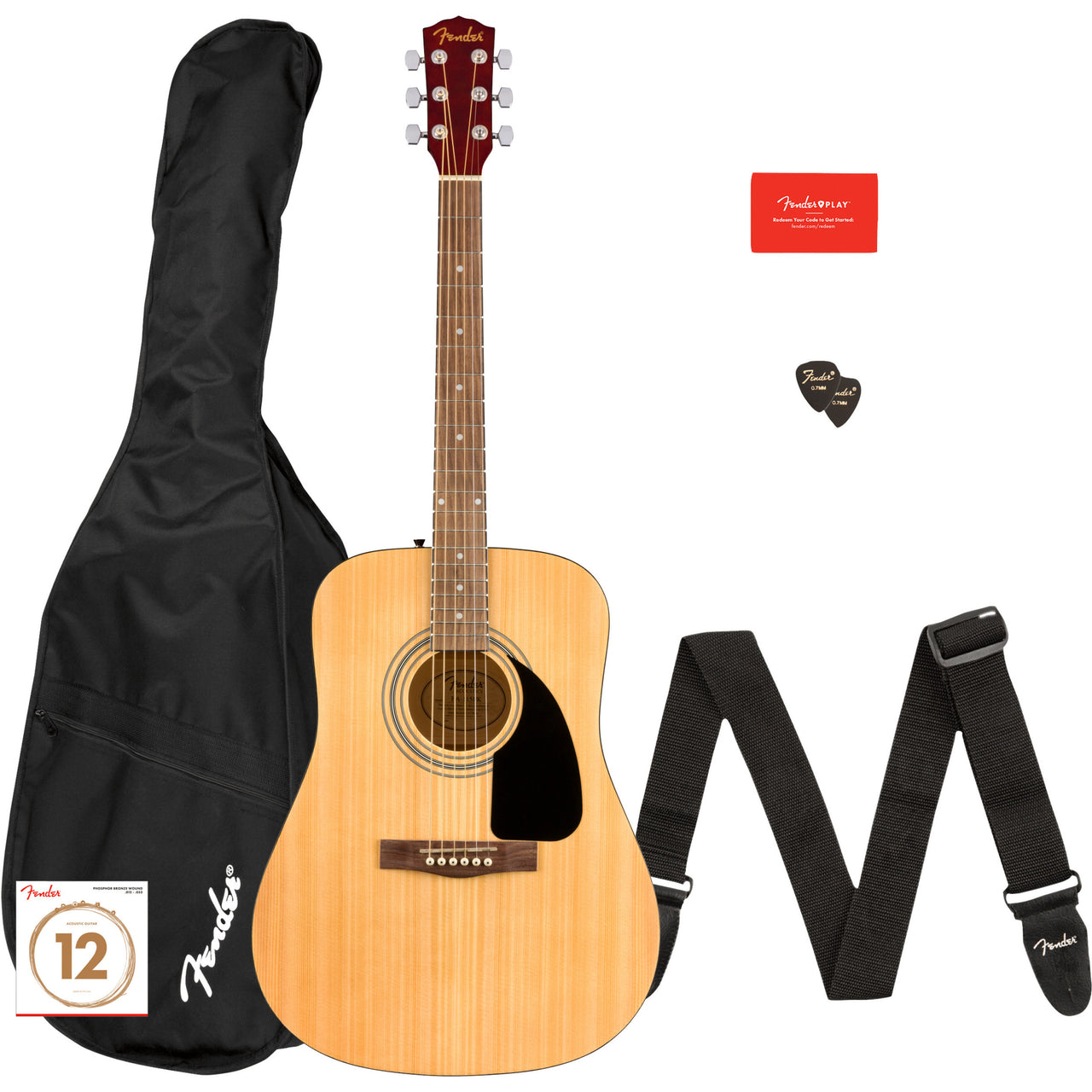 PAQUETE GUITARRA ACUSTICA FENDER DREADNOUGHT FA-115, 0971210721