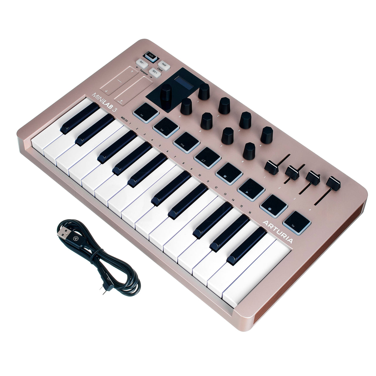 Controlador Arturia Midi Usb 25 Teclas,  Minilab 3 Champagne