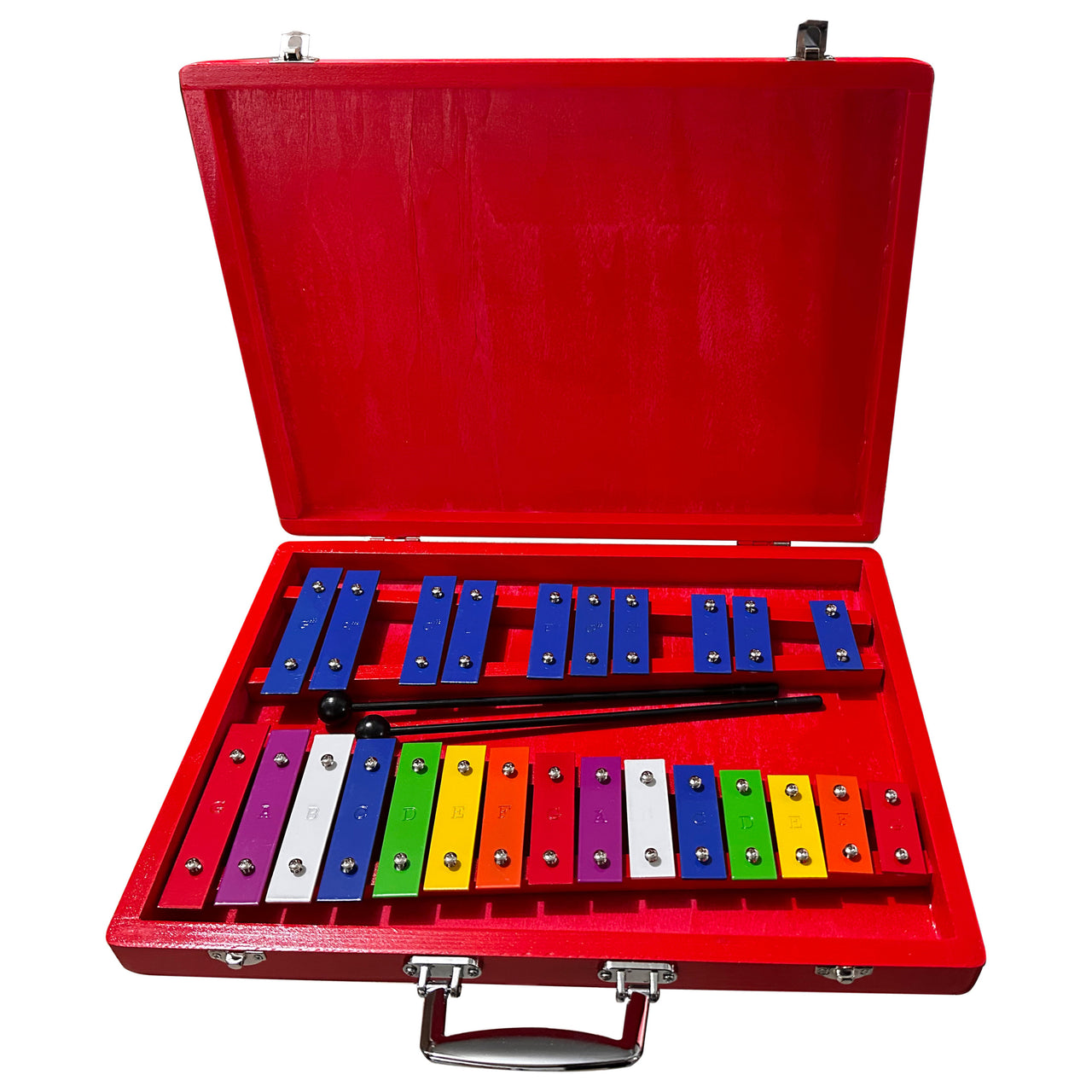 Metalofono Thunder Tl25 Rojo 25 Teclas Con Estuche