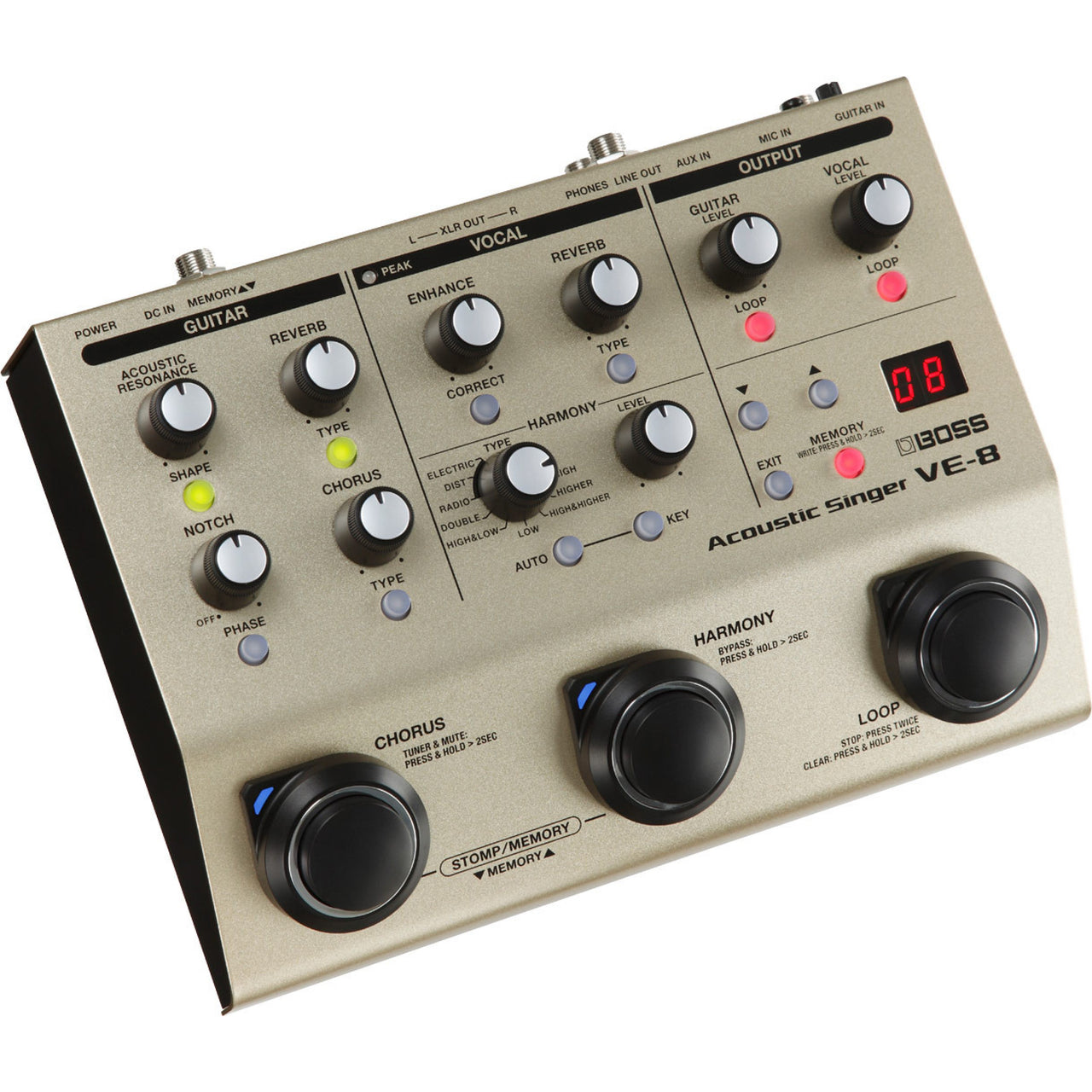 Procesador Boss Ve-8 De Efecto Para Voz Y Guitarra
