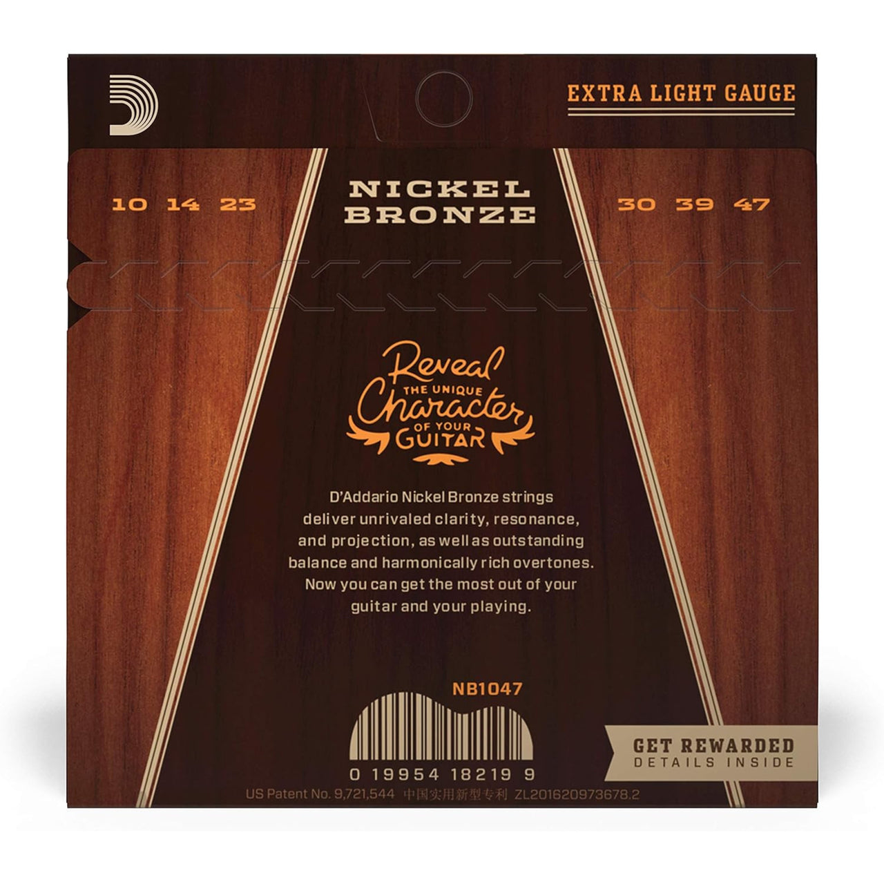 ENCORDADURA D'ADDARIO P/GUITARRA NICKEL/BRONZE 10-47, NB1047
