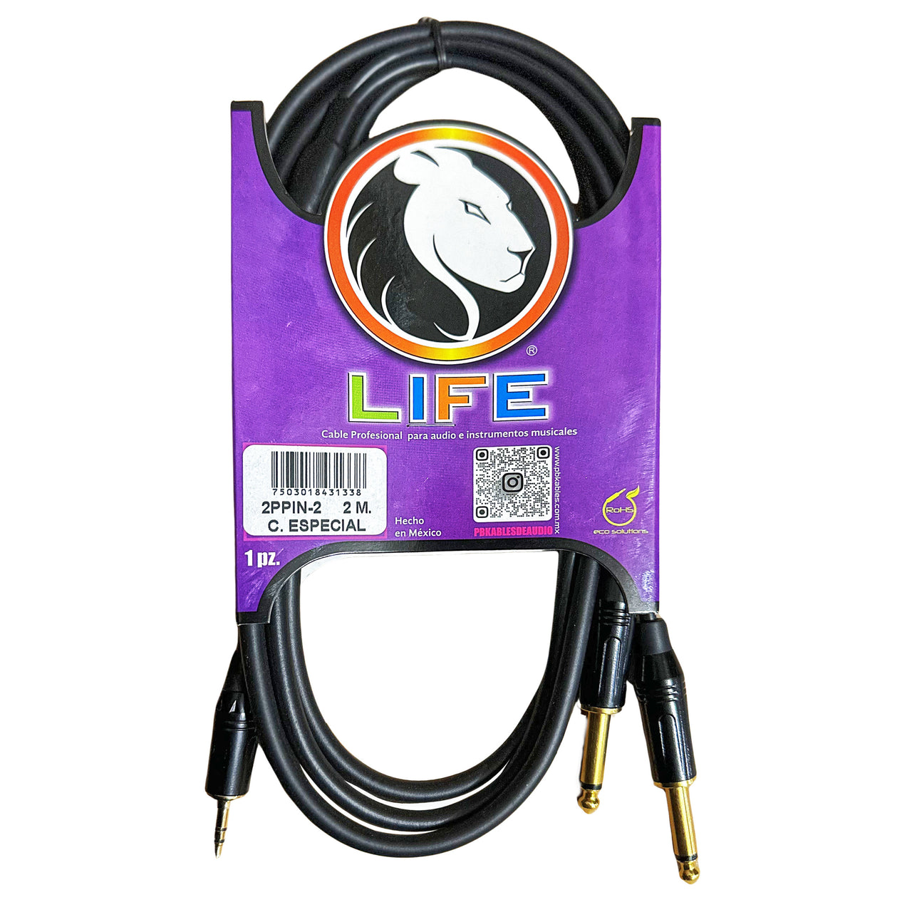Cable Life 2ppin-2 Plug 3.5 St A 2 Plug 6.3 Mono 2 Metros