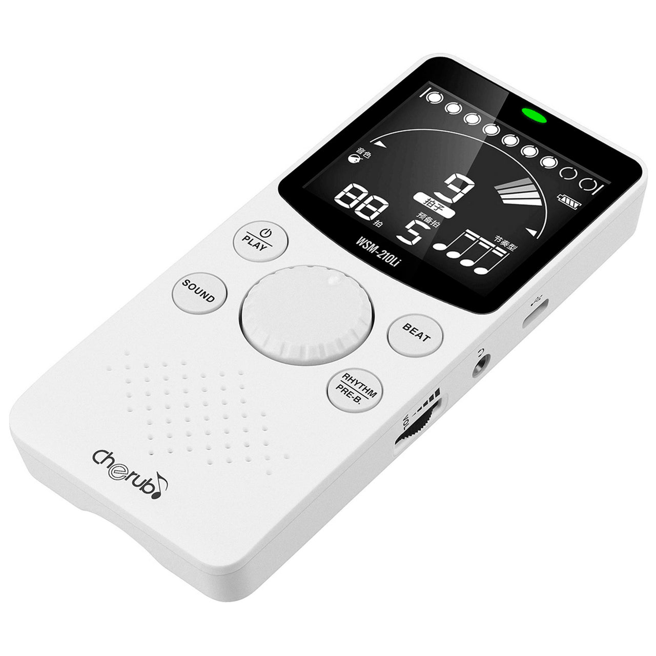 Metronomo Cherub Wsm-210li Digital Recargable Blanco