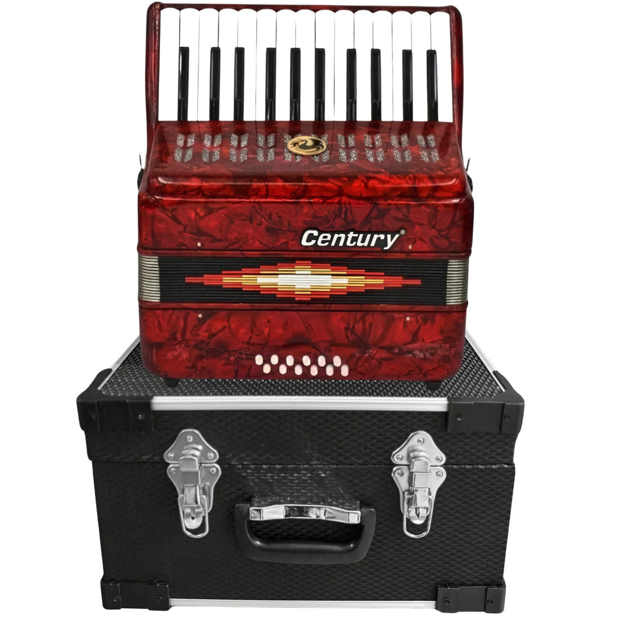 Acordeon Century Cnac031 Rojo C1302r 25 Teclas 12 Bajos