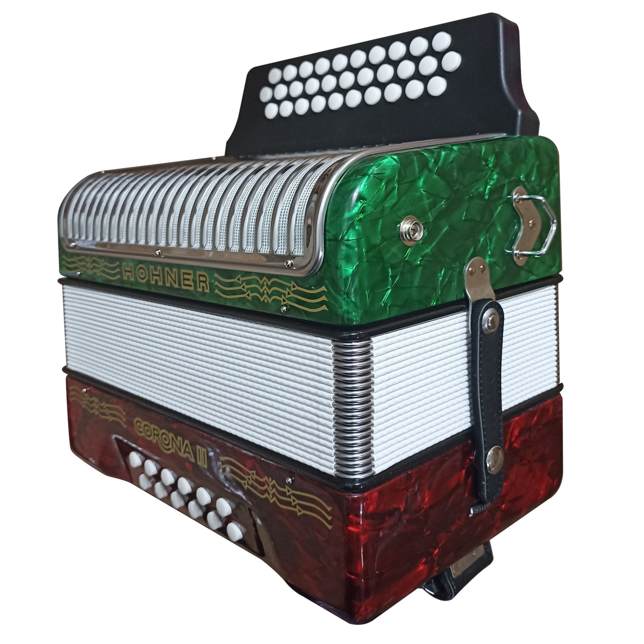 Acordeon Hohner Corona Ii 31 Botones 12 Bajos Fa/sib/mi Bandera, A5649