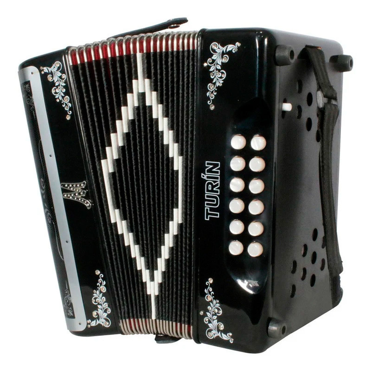 Acordeon Moretti Turin Fbbeb 31 Botones 12 Bajos En Fa Negro