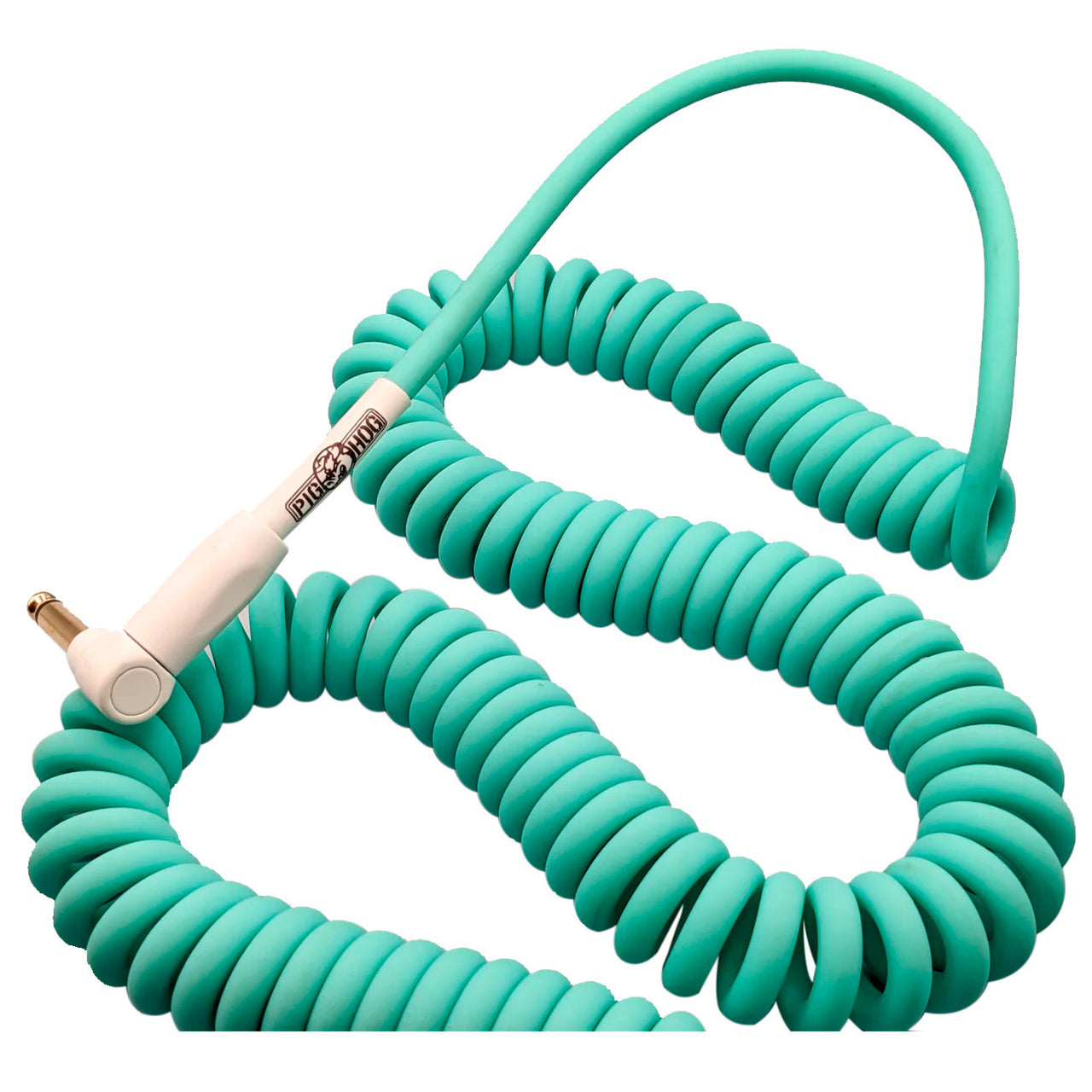Cable Pig Hog Half Coil Seafoam Green 9 Mt 1/4-1/4 Ang Rect, Phcc30sg