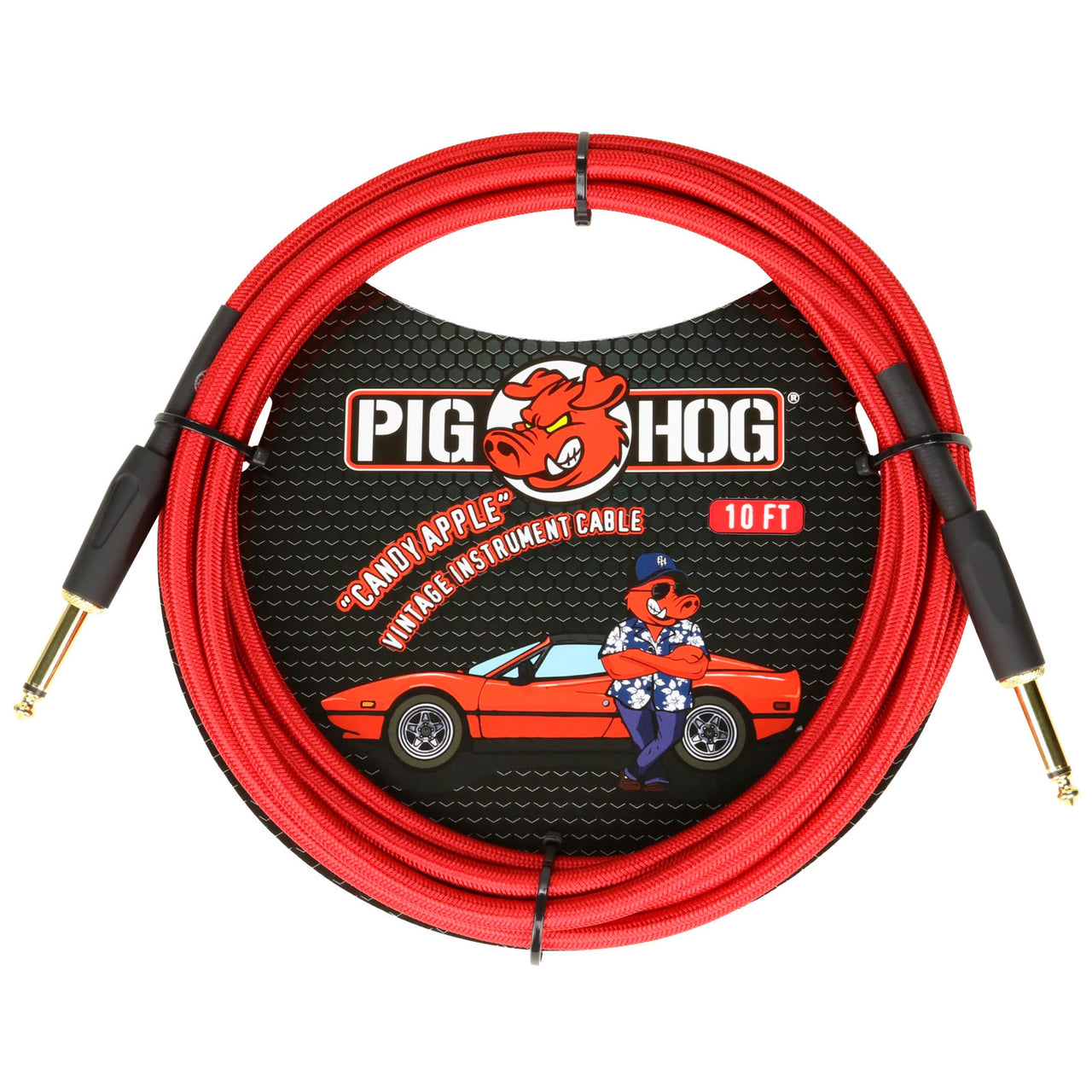 Cable Pig Hog Pch10ca Para Instrumento 3.05m Candy Apple Red