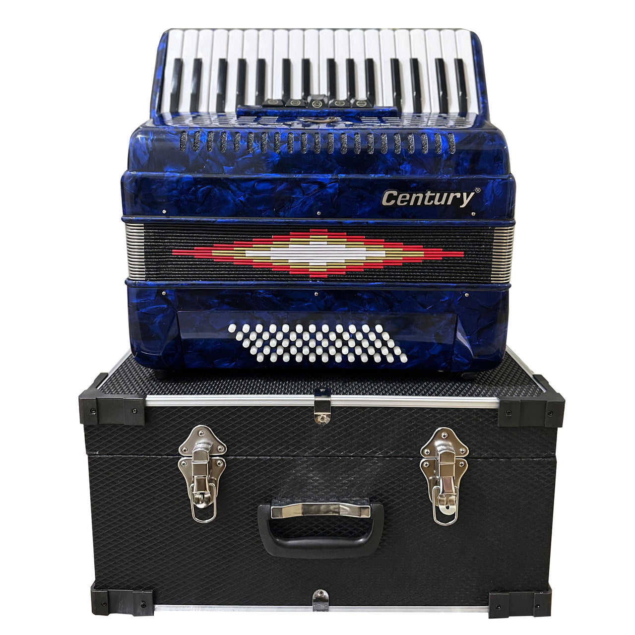 Acordeon Teclas Century Cnac047 34 Teclas 60 Bajos 5 Registros C1308a Azul