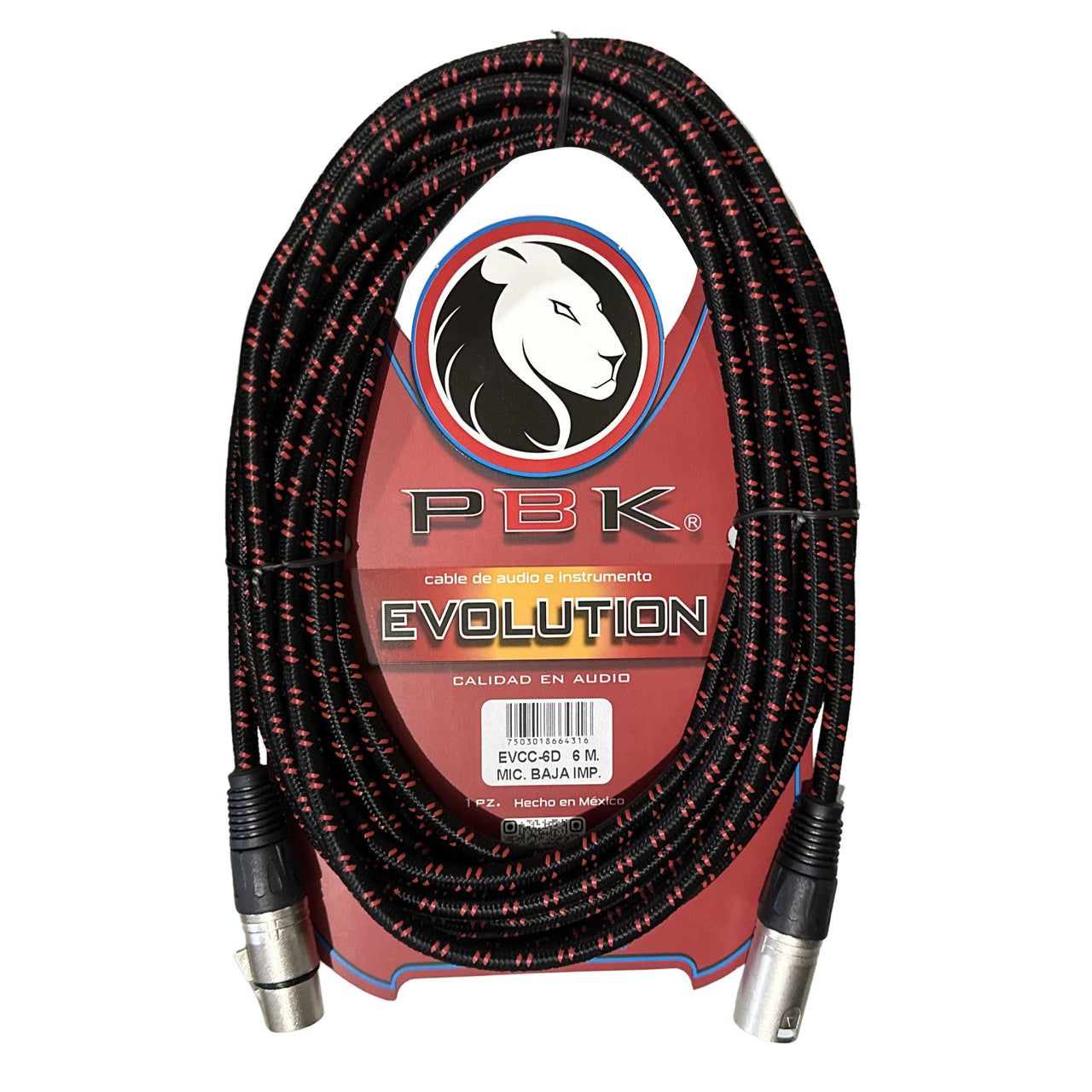 Cable Evolution P/microfono Canon A Canon 6 Mts. Decorado, Evcc-6d