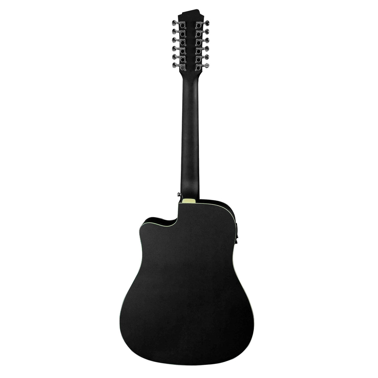 Guitarra Electroacustica Bamboo Ga-4012-bk-q Con Funda 12 Cuerdas