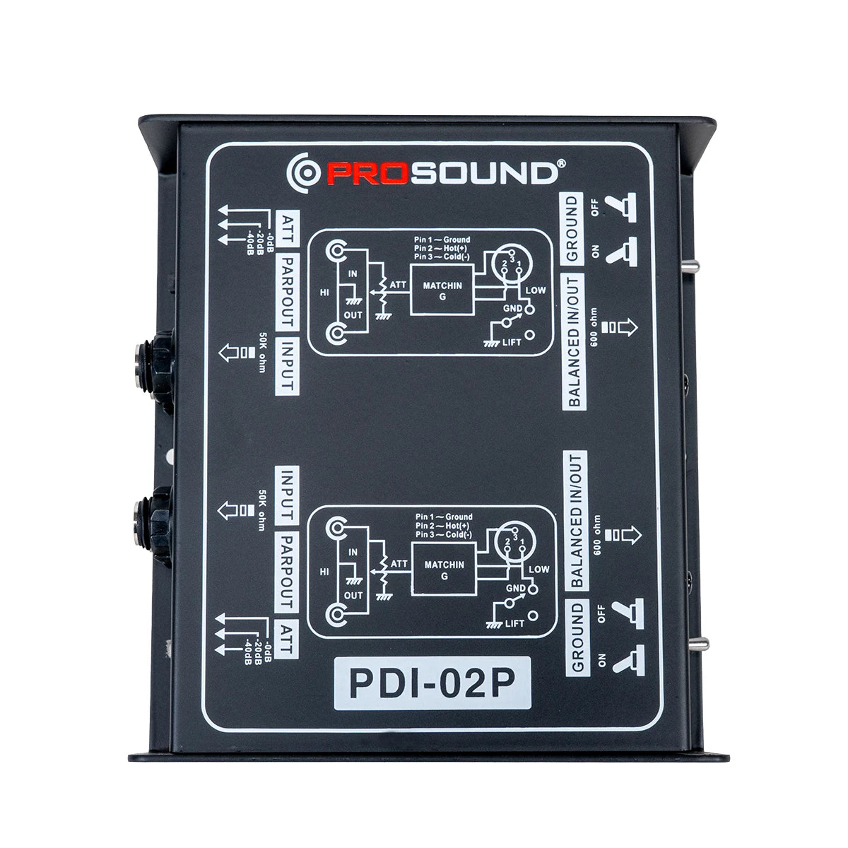 Caja Directa Prosound PDI-02P Pasiva De 2 Canales