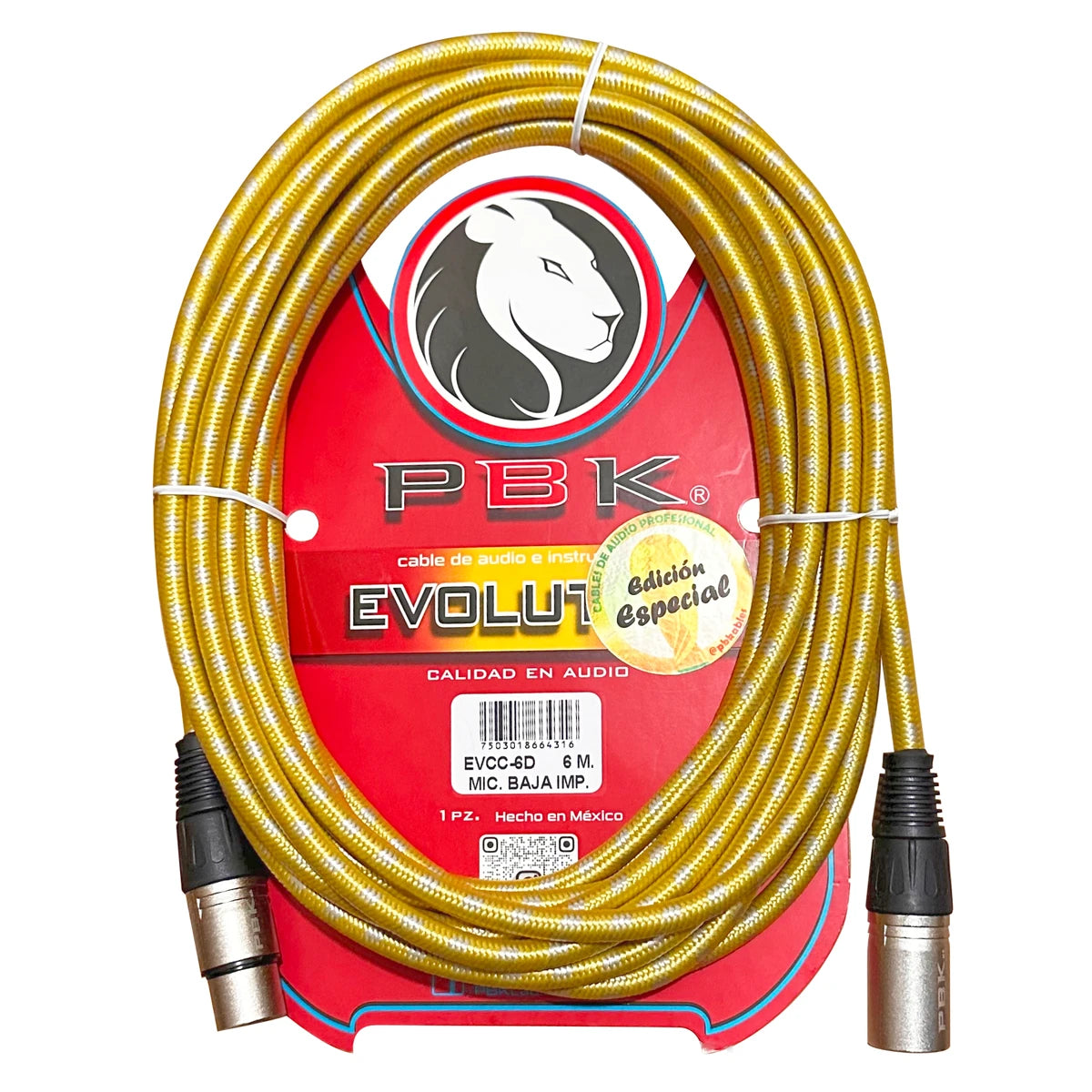 Cable Evolution EVCC-6D Para Microfono Canon A Canon 6M DORADO Con Blanco