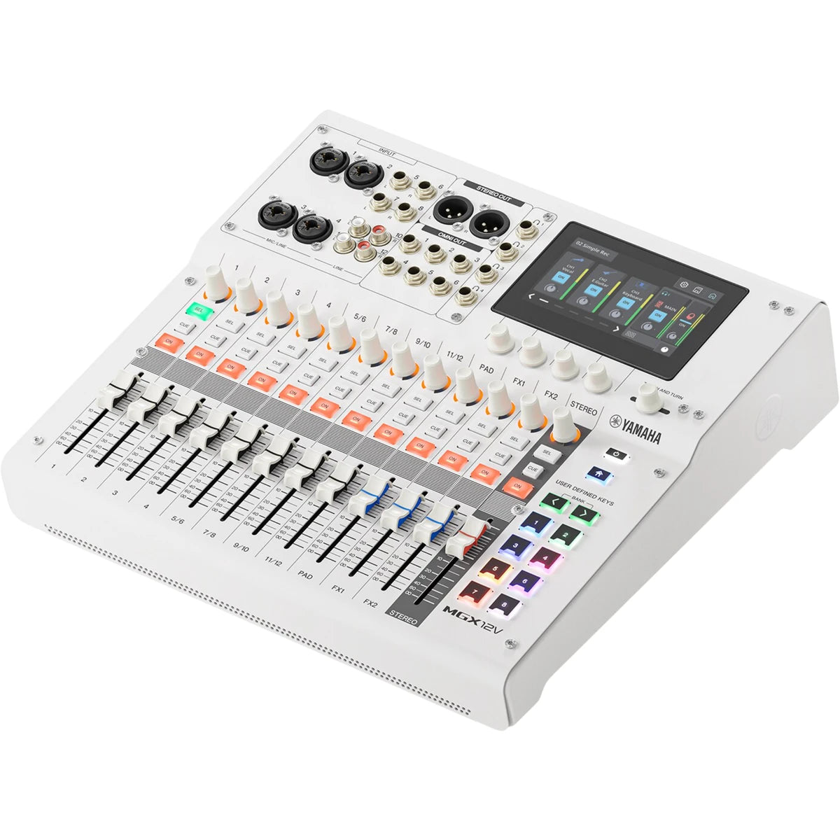 Consola Yamaha MGX12VW De Mezcla Digital 12 Canales Blanco Con Interfaz De Video
