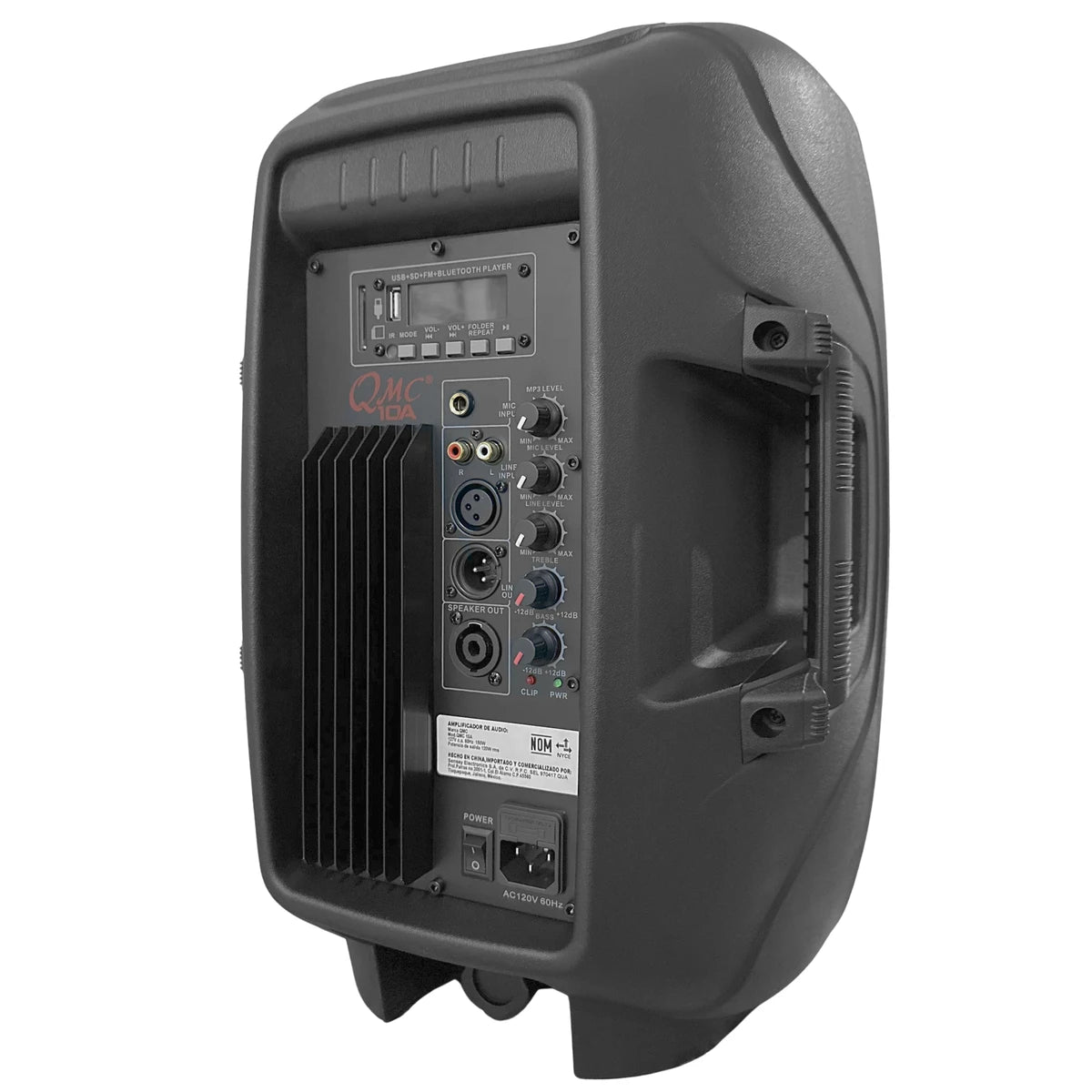 BAFLE QMC 10" ACTIVO C/BLUETOOTH Y MP3, QMC-10A