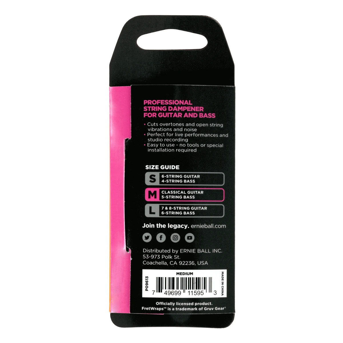 Sordina Ernie Ball 9613 Gruv Gar Para Guitarra Fretwrap Mediana