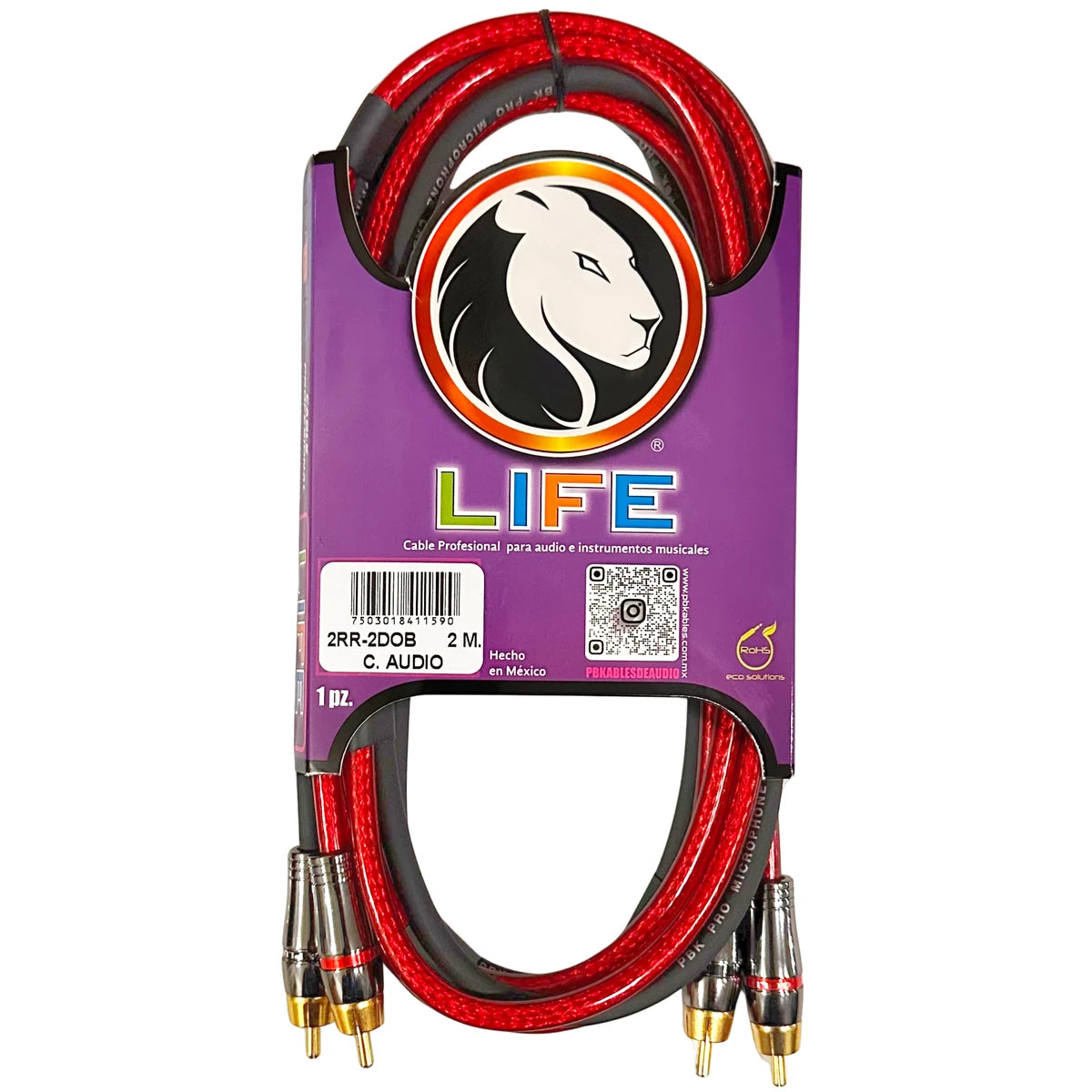 Cable Life 2RR-2DOB 2 Rca A 2 Rca 2 Metros