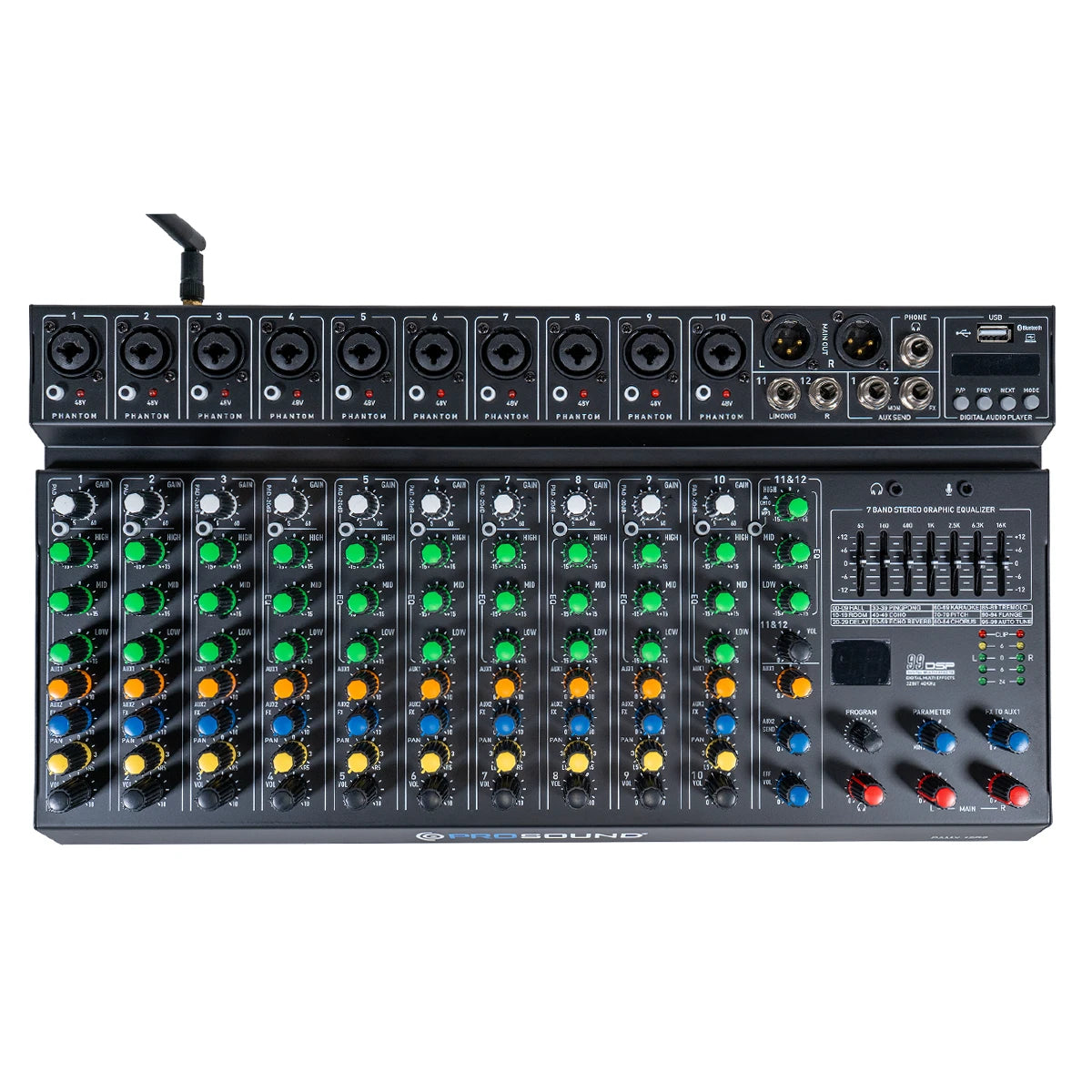 Mezcladora Prosound 12 Canales PAMX-12RS Con Efectos