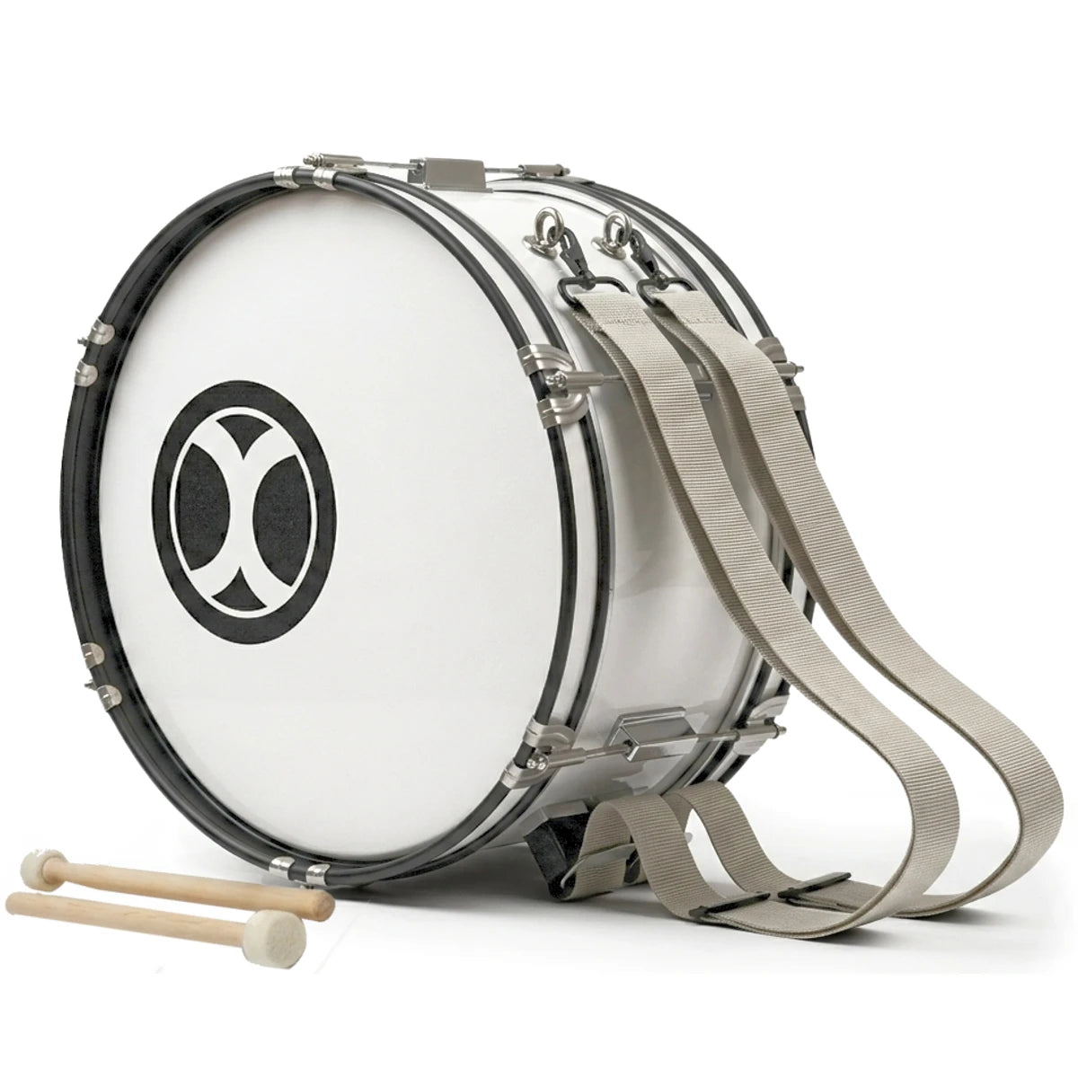 Tambora De Marcha Extreme EXTM022 Junior Blanca 18X7 Con Correa