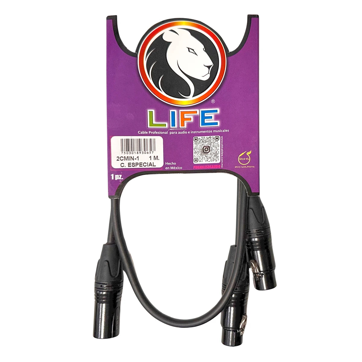 Cable Life 2CMIN-1 Canon Macho  A 2 Hembras 1 Metro