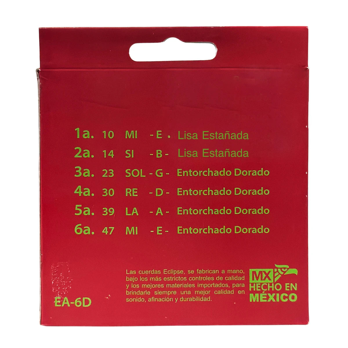 Encordadura Eclipse EA-6D Para Guitarra Electroacustica Calibre 10