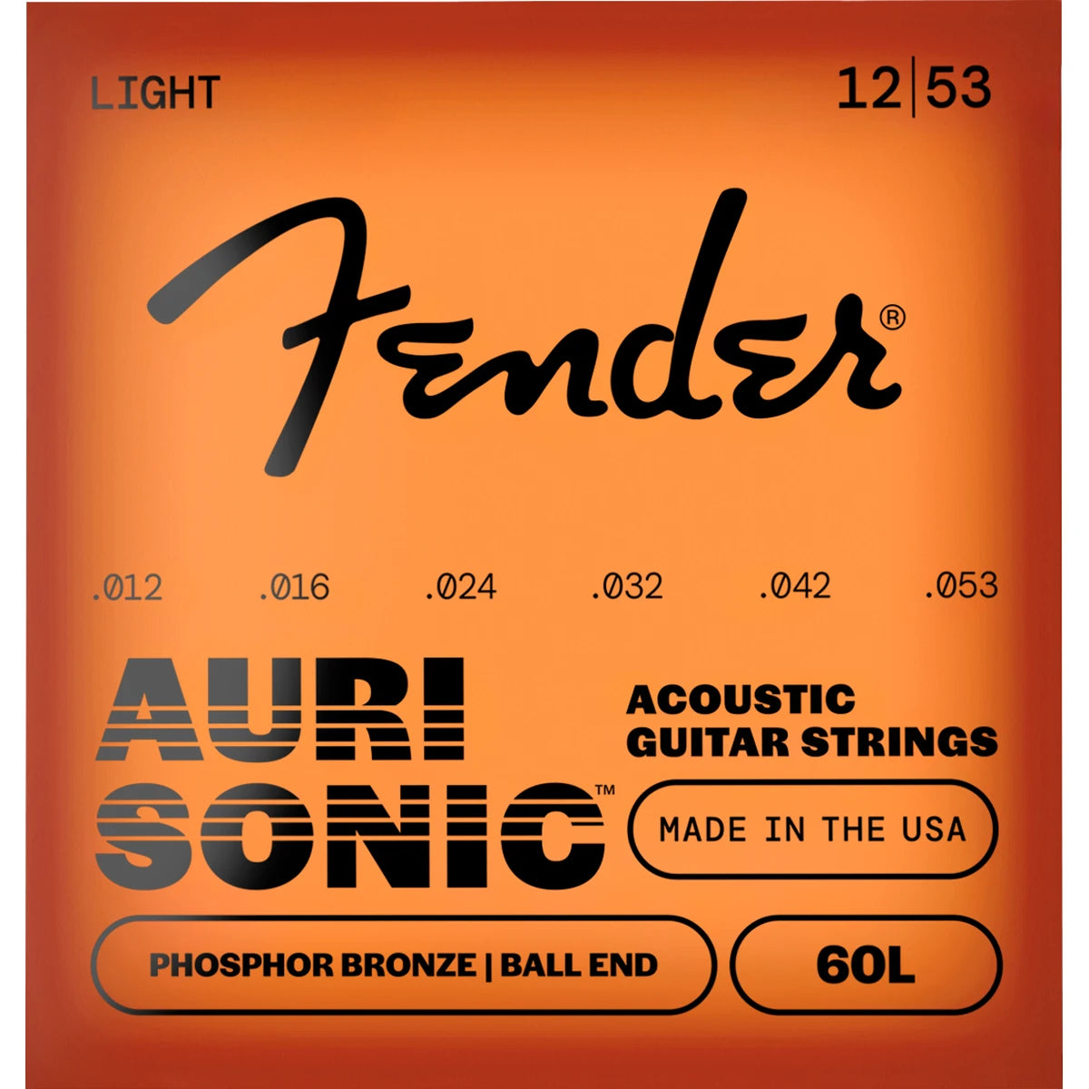 ENCORDADURA FENDER P/GUITARRA ELECTROACUSTICA 60L PHOSPOR BRONZE .12-.53, 0730060403