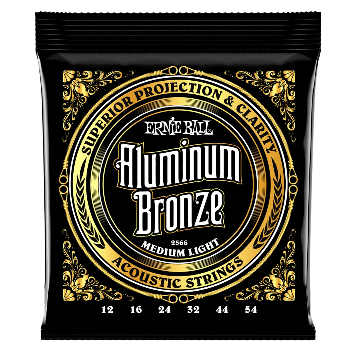 Encordadura Ernie Ball 2566 Para Guitarra Electroacustica Bronze Light 12-54