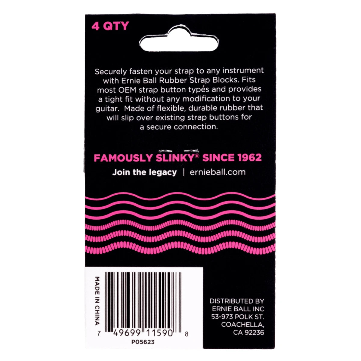 Seguros Ernie Ball 5623 Para Thaly Plastico 4 Piezas Rosa