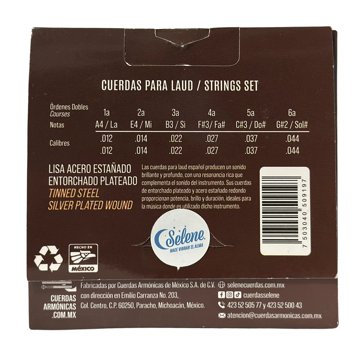 Encordadura Selene Modelo 70-LC Para Laud