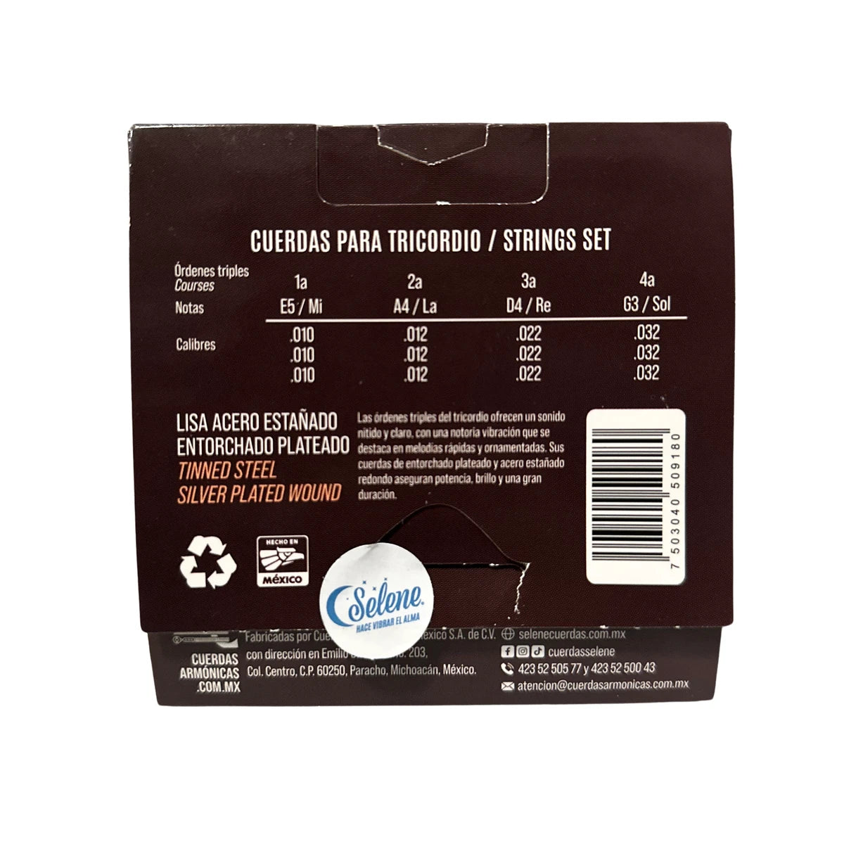 Encordadura Selene 1000-TD Para Tricordio Entorchado Plateado