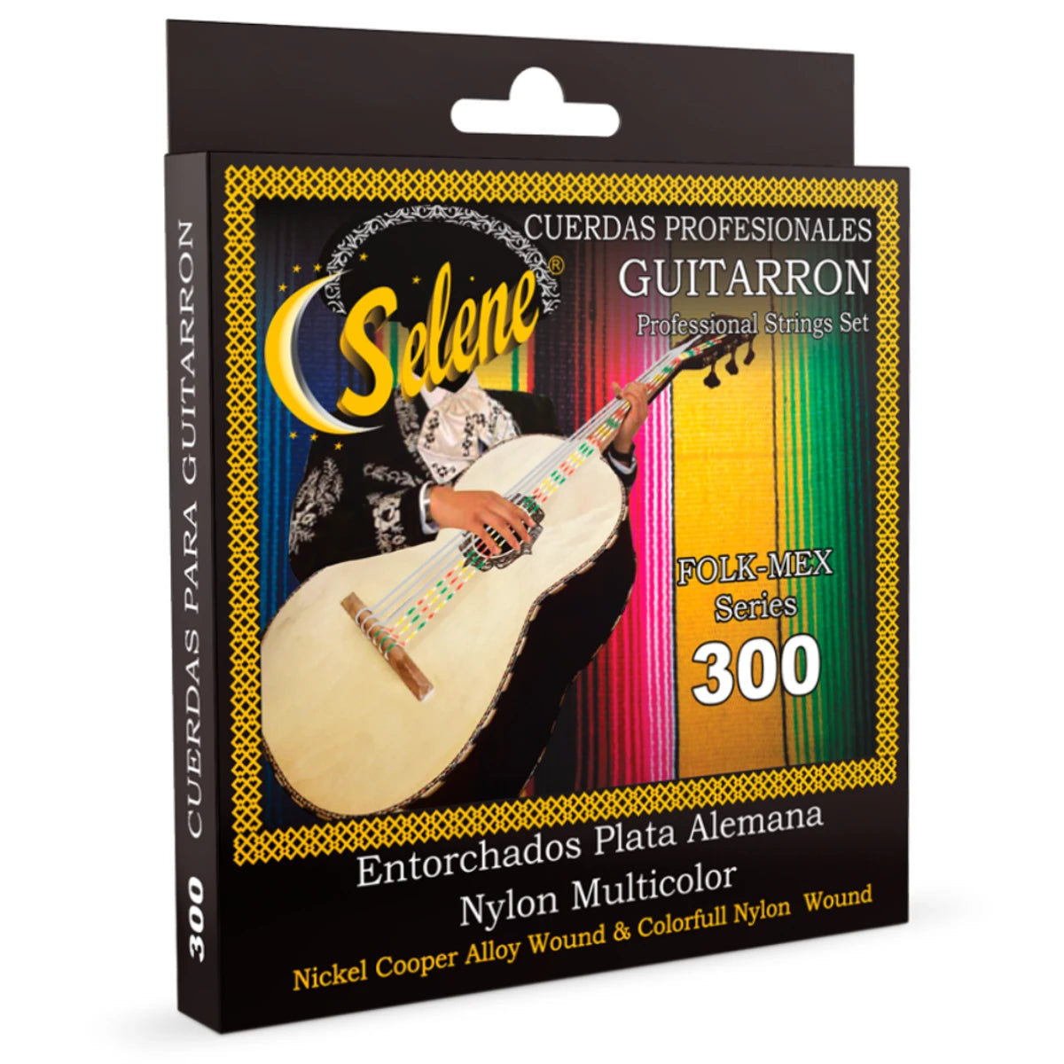 Encordadura Selene Para Guitarron Serie 300 Entorchado Nylon-Niquel