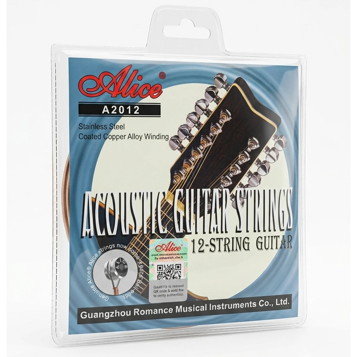 Encordadura Alice A2012 Para Guitarra De 12 Cuerdas Metal