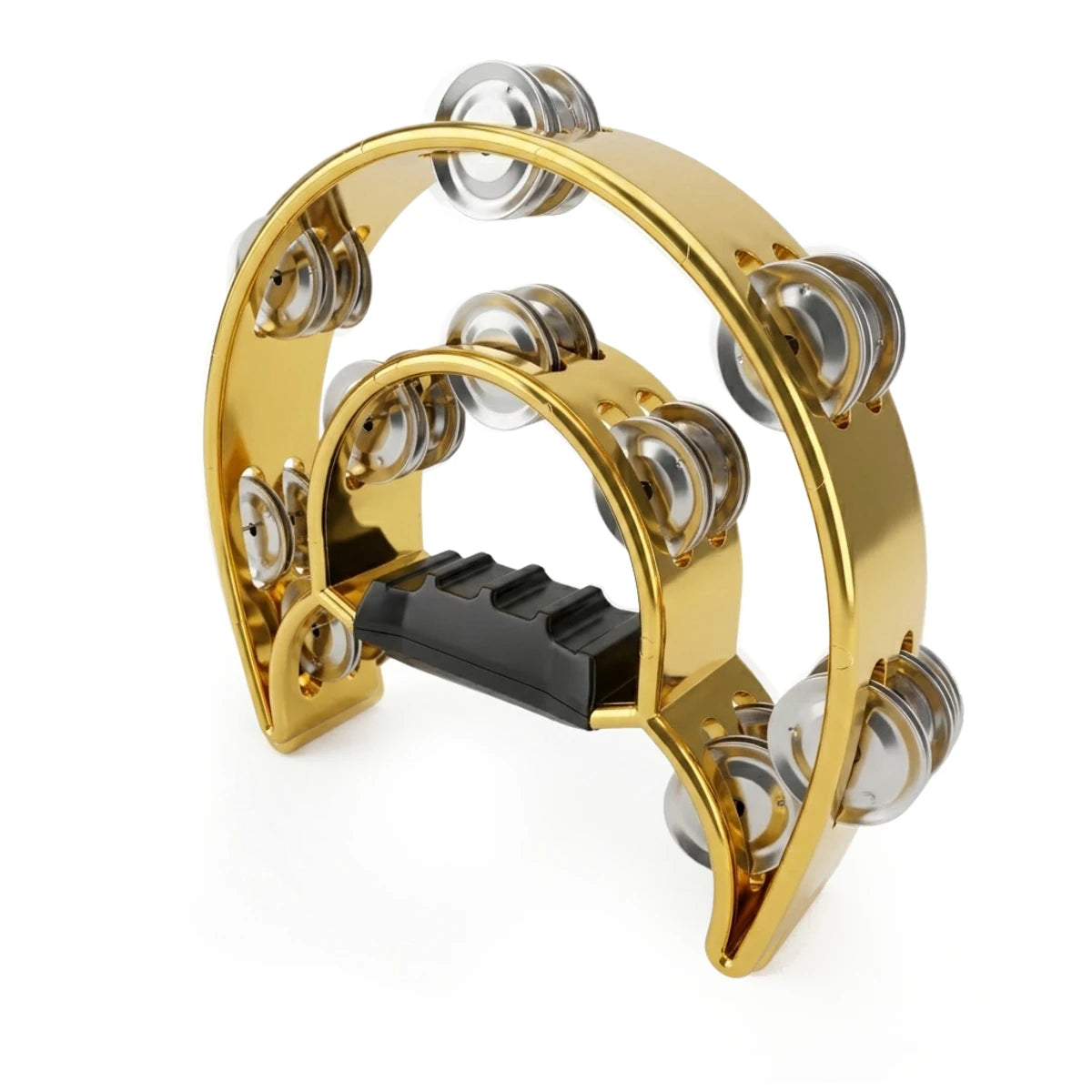 Pandero Acrilico Romms PAN-M2GD Doble Media Luna Dorado