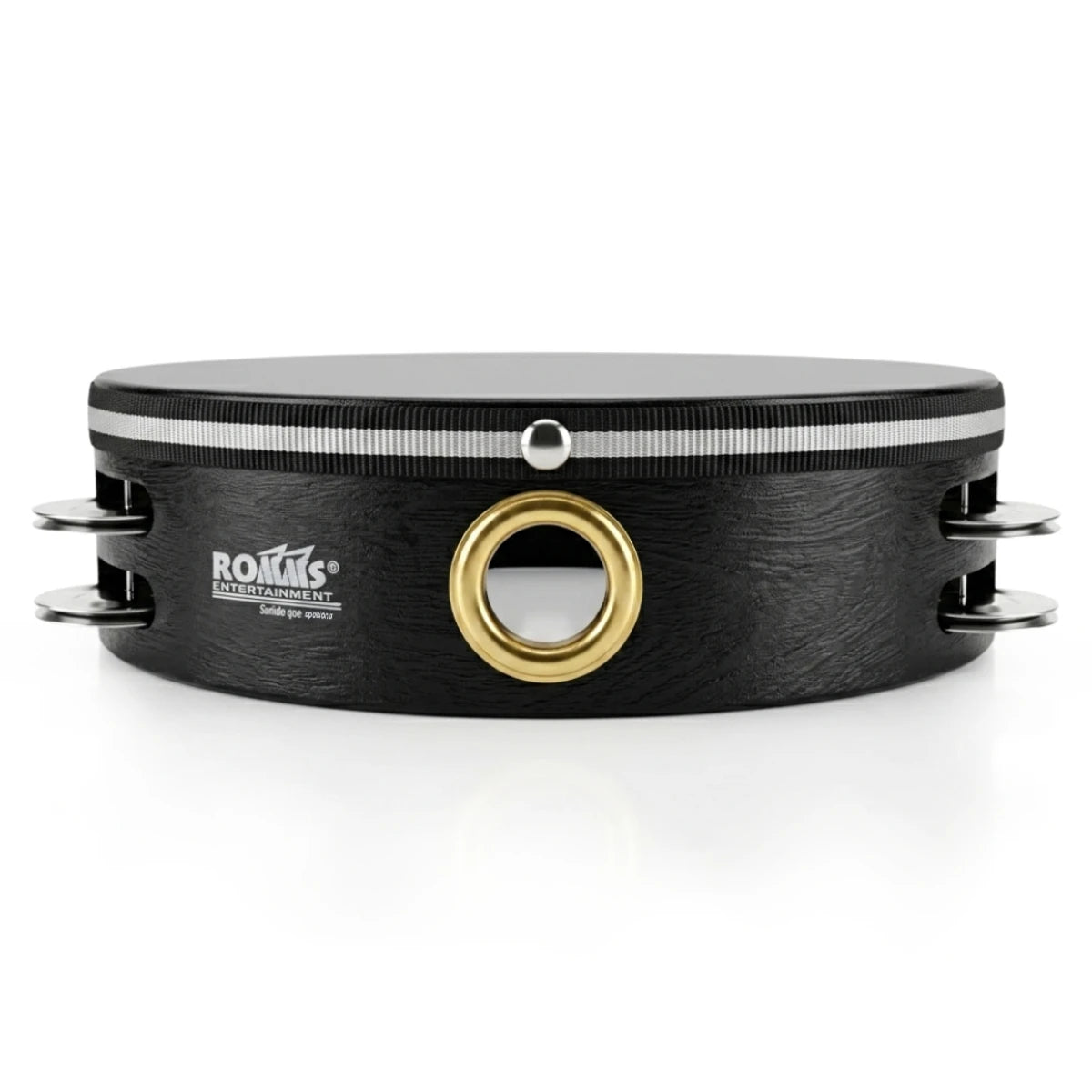 Pandero Romms PAN-08BK Tipo Remo Negro 8 Pulgadas