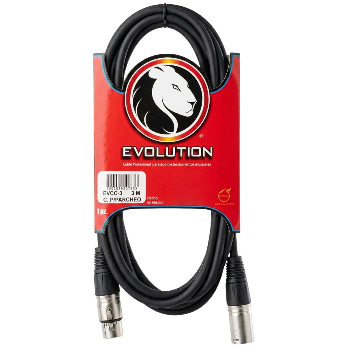 CABLE EVOLUTION P/MICROFONO CANON A CANON 3 MTS. EVCC-3