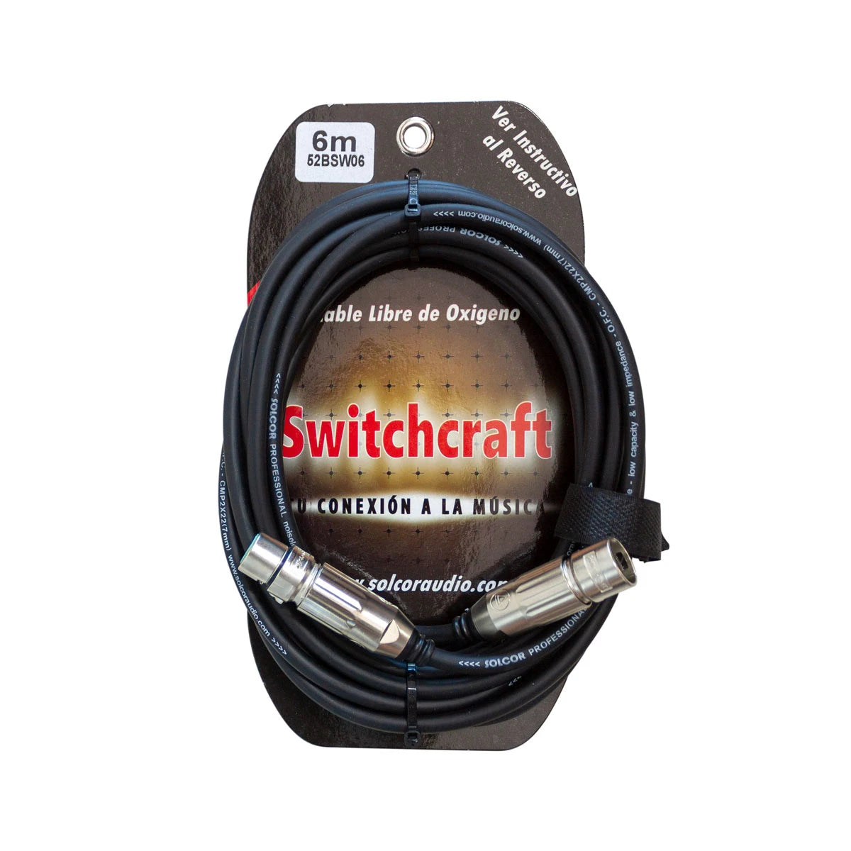 CABLE SWITCHCRAFT P/MICROFONO CANON A CANON 6 MTS. 52BSW06