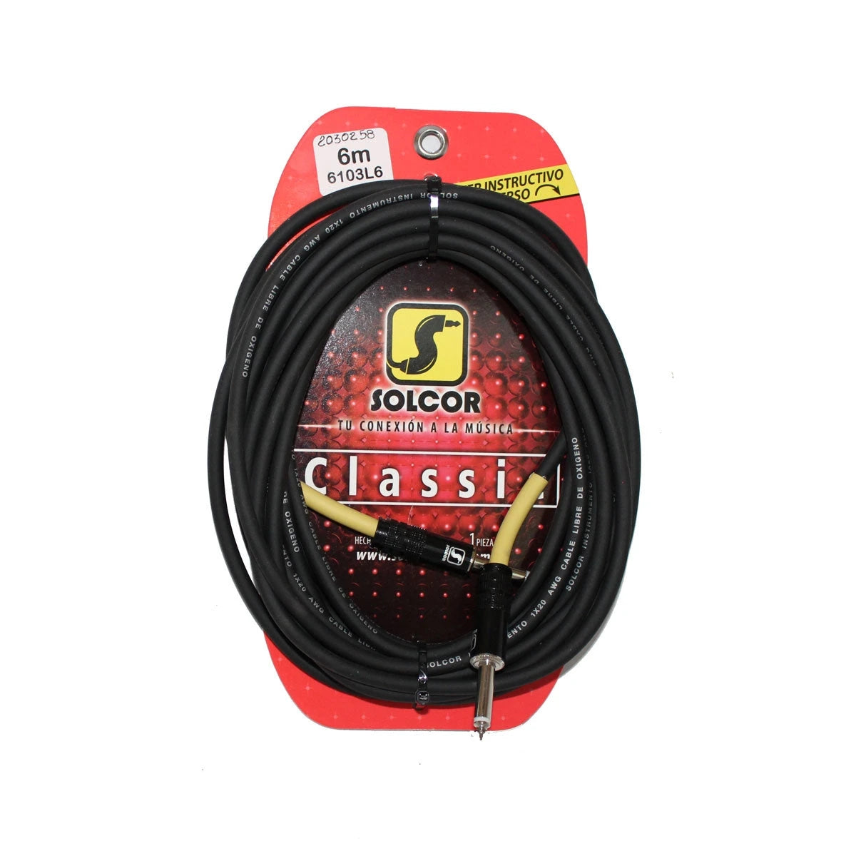 CABLE CLASICA P/INSTRUMENTO PLUG A PLUG 6 MTS. 6103L6