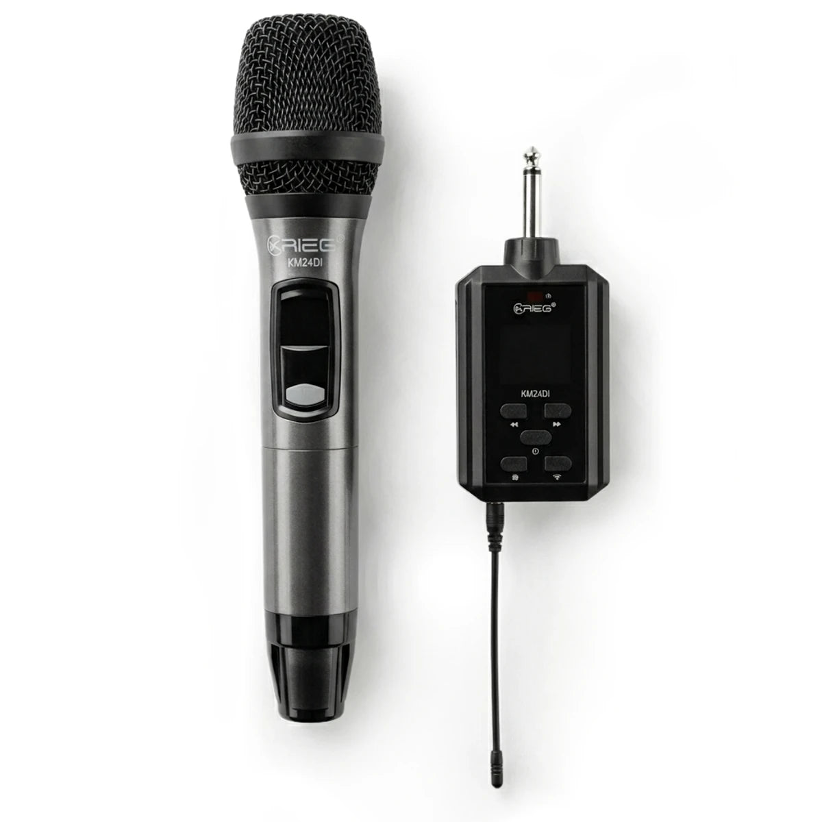 MICROFONO INALAMBRICO KRIEG DIGITAL DE MANO UHF 16CH RECARGABLE(631-643-646-658 Mhz), KM-24Di
