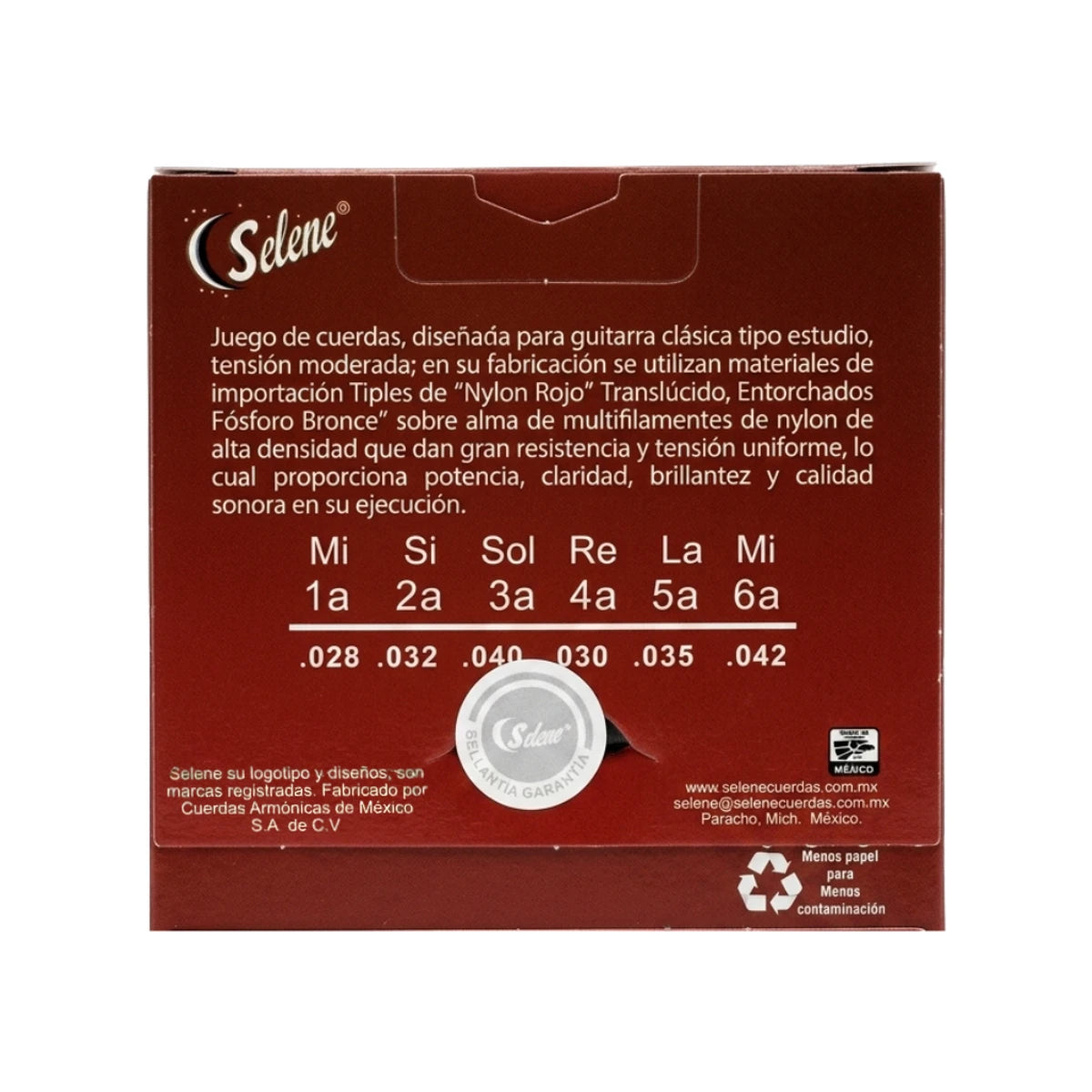 Encordadura Selene S-RFB Para Guitarra Acustica Nylon