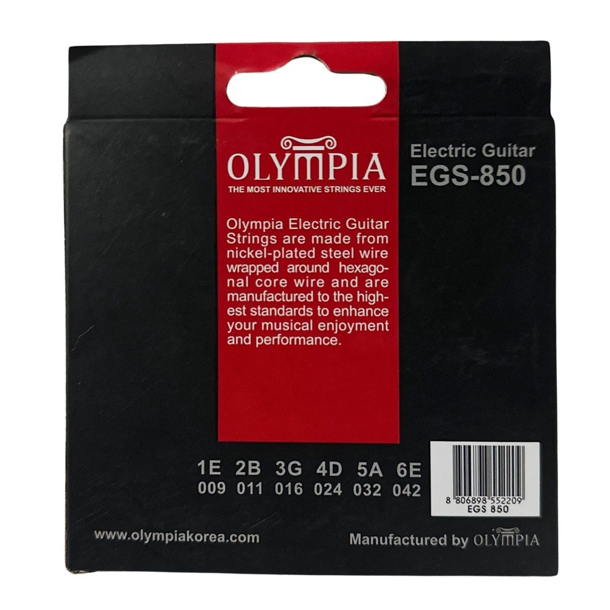ENCORDADURA OLYMPIA P/GUITARRA ELECTRICA 009-042, EGS-850