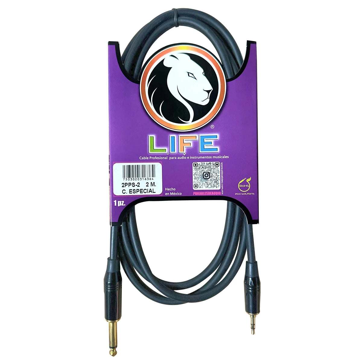 CABLE LIFE MINIPLUG A PLUG MONO 2MTS, 2PPS-2