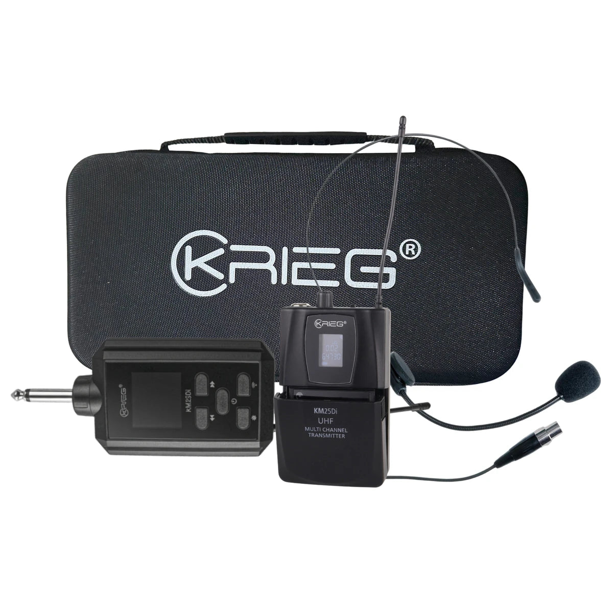 MICROFONO INALAMBRICO KRIEG DIADEMA UHF 16CH RECARGABLE(631-643-646-658 Mhz), KM-25Di