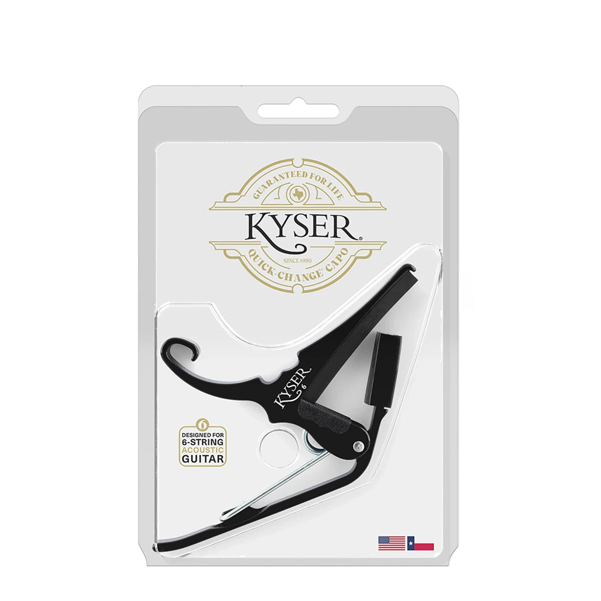 Capo Kyser KG6BA Para Guitarra Acustica Negro
