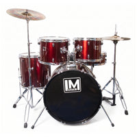 Thumbnail for Bateria LM Drums DK-125WR 5 Piezas Vino Con Asiento Y Platillos