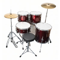 Thumbnail for Bateria LM Drums DK-125WR 5 Piezas Vino Con Asiento Y Platillos